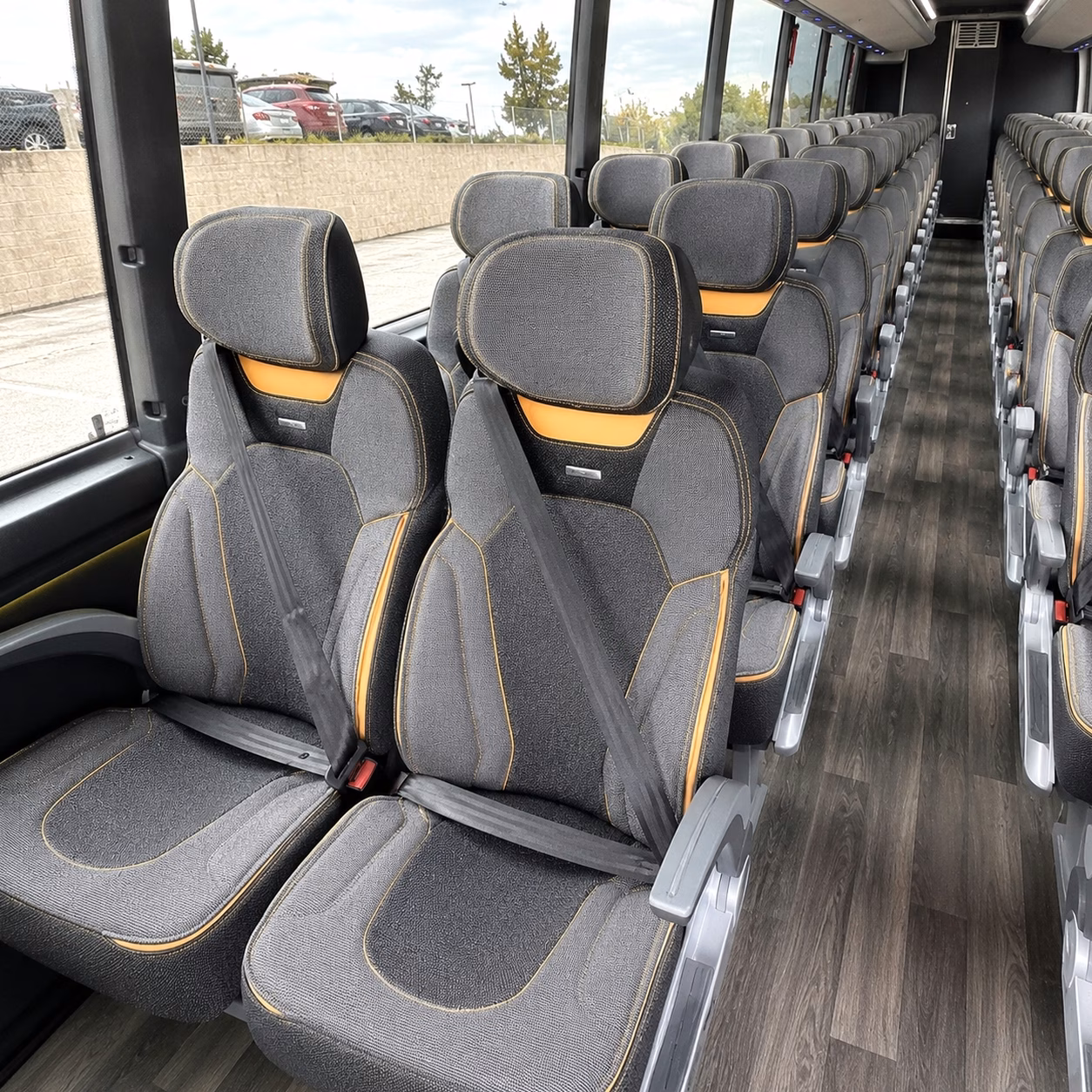 56 passenger charter bus inside
